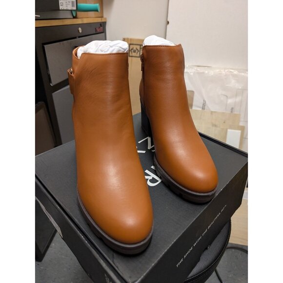 Naturalizer Womens Veeda Water Resistant Boot Cider Brown Leather size 9.5 - Picture 2 of 10